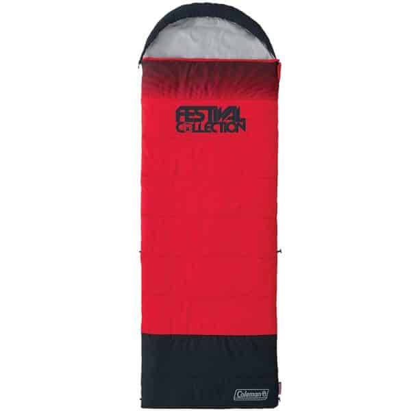 Coleman Festival Single Sleeping Bag Black Red